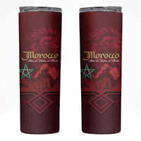 Happy Morocco Proclamation Day Skinny Tumbler Barbary Lion's Roar - Fight for Peace and Freedom - Wonder Print Shop
