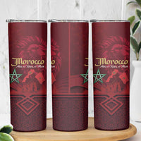 Happy Morocco Proclamation Day Skinny Tumbler Barbary Lion's Roar - Fight for Peace and Freedom - Wonder Print Shop