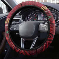 Happy Morocco Proclamation Day Steering Wheel Cover Barbary Lion's Roar - Fight for Peace and Freedom - Wonder Print Shop