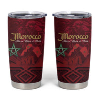 Happy Morocco Proclamation Day Tumbler Cup Barbary Lion's Roar - Fight for Peace and Freedom - Wonder Print Shop