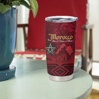 Happy Morocco Proclamation Day Tumbler Cup Barbary Lion's Roar - Fight for Peace and Freedom - Wonder Print Shop