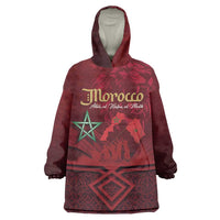 Happy Morocco Proclamation Day Wearable Blanket Hoodie Barbary Lion's Roar - Fight for Peace and Freedom - Wonder Print Shop