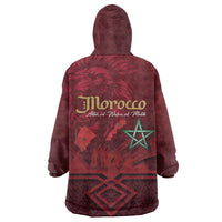 Happy Morocco Proclamation Day Wearable Blanket Hoodie Barbary Lion's Roar - Fight for Peace and Freedom - Wonder Print Shop