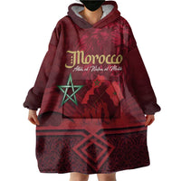 Happy Morocco Proclamation Day Wearable Blanket Hoodie Barbary Lion's Roar - Fight for Peace and Freedom - Wonder Print Shop
