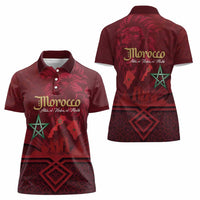 Happy Morocco Proclamation Day Women Polo Shirt Barbary Lion's Roar - Fight for Peace and Freedom - Wonder Print Shop