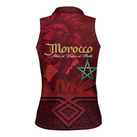 Happy Morocco Proclamation Day Women Sleeveless Polo Shirt Barbary Lion's Roar - Fight for Peace and Freedom - Wonder Print Shop