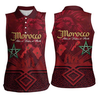 Happy Morocco Proclamation Day Women Sleeveless Polo Shirt Barbary Lion's Roar - Fight for Peace and Freedom - Wonder Print Shop