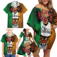 The Ireland - Notorious Family Matching Off Shoulder Short Dress and Hawaiian Shirt Old School Tattoos Grunge Style