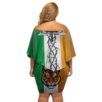 The Ireland - Notorious Family Matching Off Shoulder Short Dress and Hawaiian Shirt Old School Tattoos Grunge Style