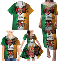 The Ireland - Notorious Family Matching Puletasi and Hawaiian Shirt Old School Tattoos Grunge Style