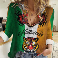 The Ireland - Notorious Women Casual Shirt Old School Tattoos Grunge Style - Wonder Print Shop