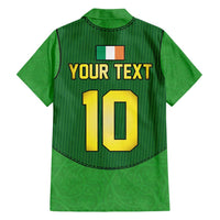 Custom Irish Rugby Family Matching Off Shoulder Maxi Dress and Hawaiian Shirt St Patrick's Day Style - Gilet Costume