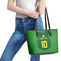 Custom Irish Rugby Leather Tote Bag St Patrick's Day Style - Gilet Costume