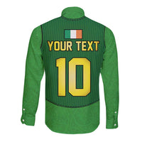 Custom Irish Rugby Long Sleeve Button Shirt St Patrick's Day Style - Gilet Costume