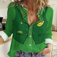 Custom Irish Rugby Women Casual Shirt St Patrick's Day Style - Gilet Costume - Wonder Print Shop