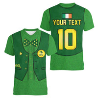 Custom Irish Rugby Women V-Neck T-Shirt St Patrick's Day Style - Gilet Costume - Wonder Print Shop