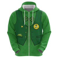 Custom Irish Rugby Zip Hoodie St Patrick's Day Style - Gilet Costume - Wonder Print Shop