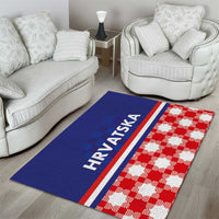 Croatia Hrvatska Checkerboard Half Style Area Rug