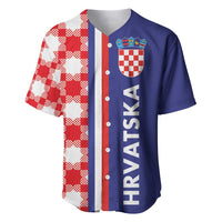 Croatia Hrvatska Checkerboard Half Style Baseball Jersey
