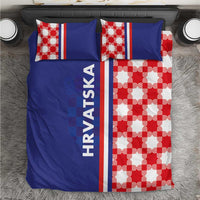 Croatia Hrvatska Checkerboard Half Style Bedding Set