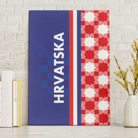 Croatia Hrvatska Checkerboard Half Style Canvas Wall Art
