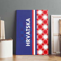 Croatia Hrvatska Checkerboard Half Style Canvas Wall Art