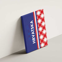Croatia Hrvatska Checkerboard Half Style Canvas Wall Art