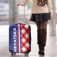Croatia Hrvatska Checkerboard Half Style Luggage Cover