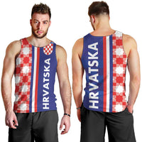 Croatia Hrvatska Checkerboard Half Style Men Tank Top