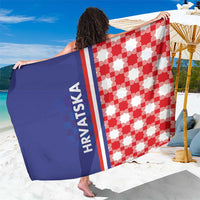 Croatia Hrvatska Checkerboard Half Style Sarong - Wonder Print Shop