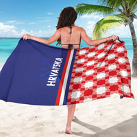 Croatia Hrvatska Checkerboard Half Style Sarong - Wonder Print Shop