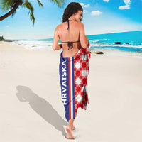 Croatia Hrvatska Checkerboard Half Style Sarong - Wonder Print Shop