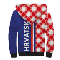 Croatia Hrvatska Checkerboard Half Style Sherpa Hoodie - Wonder Print Shop