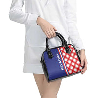 Croatia Hrvatska Checkerboard Half Style Shoulder Handbag - Wonder Print Shop