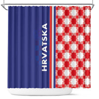 Croatia Hrvatska Checkerboard Half Style Shower Curtain - Wonder Print Shop