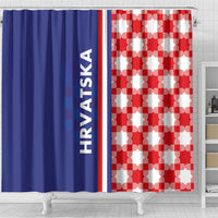 Croatia Hrvatska Checkerboard Half Style Shower Curtain - Wonder Print Shop
