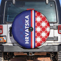 Croatia Hrvatska Checkerboard Half Style Spare Tire Cover - Wonder Print Shop