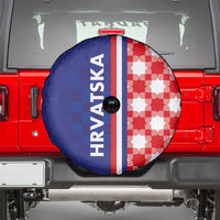 Croatia Hrvatska Checkerboard Half Style Spare Tire Cover - Wonder Print Shop