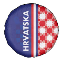 Croatia Hrvatska Checkerboard Half Style Spare Tire Cover - Wonder Print Shop