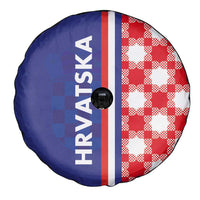 Croatia Hrvatska Checkerboard Half Style Spare Tire Cover - Wonder Print Shop