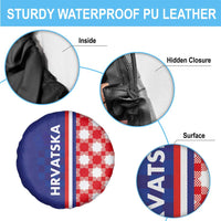 Croatia Hrvatska Checkerboard Half Style Spare Tire Cover - Wonder Print Shop