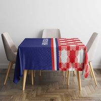 Croatia Hrvatska Checkerboard Half Style Tablecloth - Wonder Print Shop