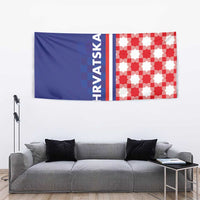 Croatia Hrvatska Checkerboard Half Style Tapestry - Wonder Print Shop