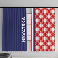 Croatia Hrvatska Checkerboard Half Style Window Curtain - Wonder Print Shop