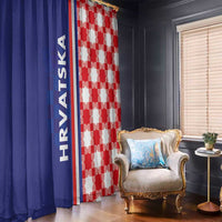 Croatia Hrvatska Checkerboard Half Style Window Curtain - Wonder Print Shop