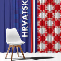 Croatia Hrvatska Checkerboard Half Style Window Curtain - Wonder Print Shop