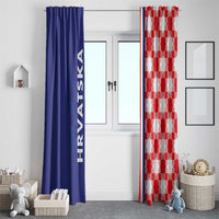 Croatia Hrvatska Checkerboard Half Style Window Curtain - Wonder Print Shop
