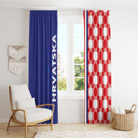 Croatia Hrvatska Checkerboard Half Style Window Curtain - Wonder Print Shop