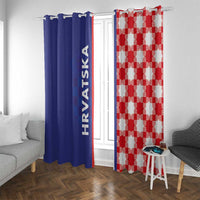 Croatia Hrvatska Checkerboard Half Style Window Curtain - Wonder Print Shop