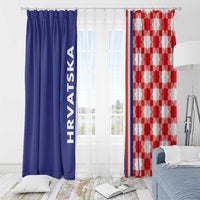 Croatia Hrvatska Checkerboard Half Style Window Curtain - Wonder Print Shop